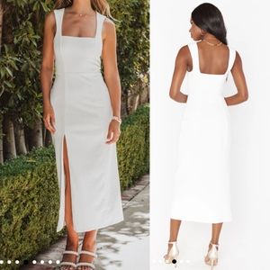 Show Me Your Mumu Eden Midi Dress Womens Large White Dress 091420235
